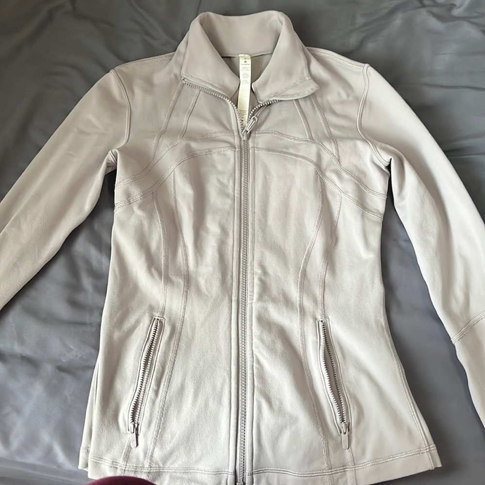 lulu lemon define jacket in color lunar rock